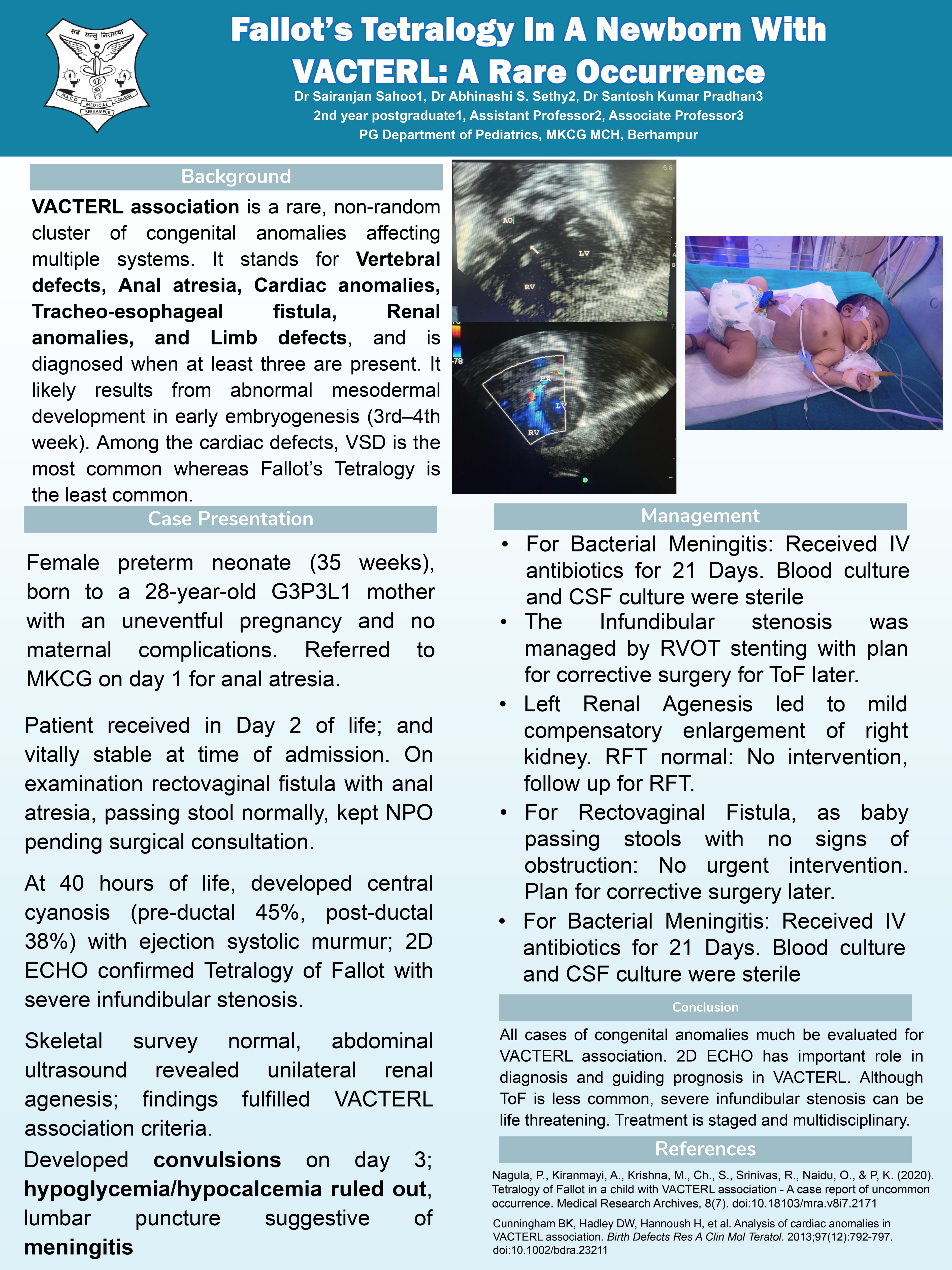 Fallot's Tetralogy in a Newborn with VACTERL: A Rare Occurrence